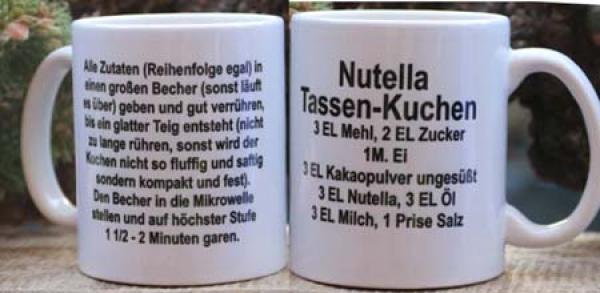 Weiße Tasse Nutellakuchen